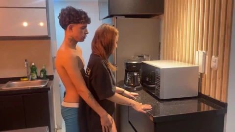 NEW  I fuck my rich stepmom really hard in the kitchen while no one is home